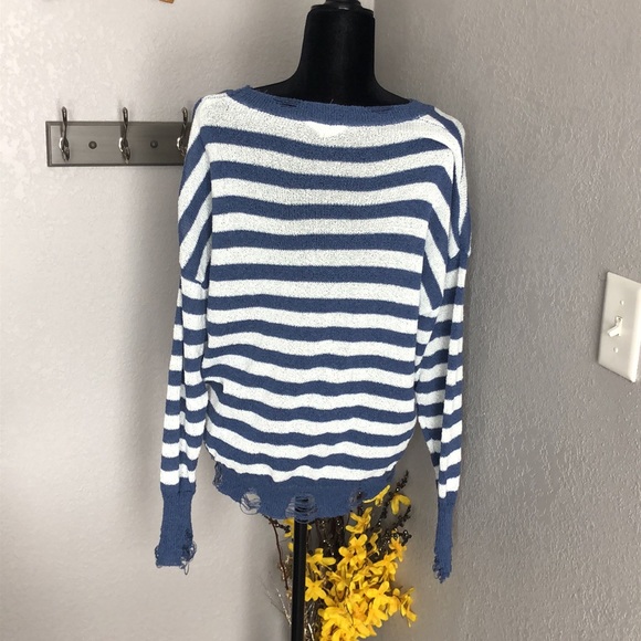 Striped Ripped Sweater - Picture 6 of 8